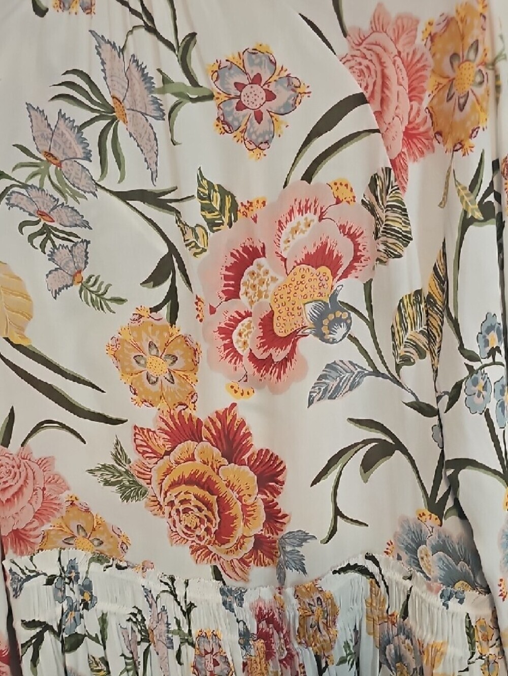 LOFT White Floral Ruffle Peplum Blouse with Multi-Color Print - Picture 5 of 5